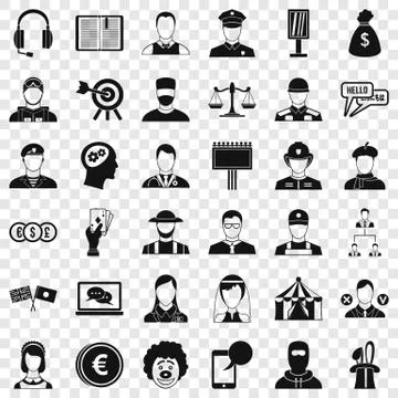 Target icons set, simple style Stock Illustration