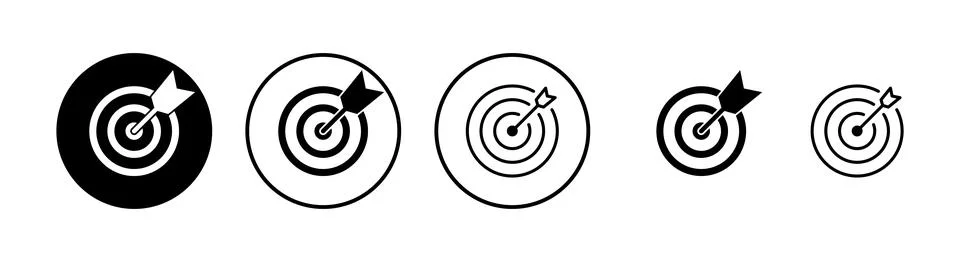 Target icons set. Target vector icon. goal icon. marketing target. Aim Illustrazione stock