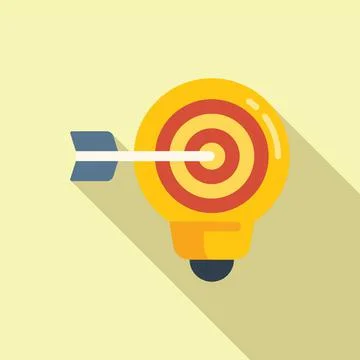 Target idea icon flat vector. Creative solution 스톡 일러스트
