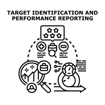Target identification and performance reporting concept illustration Stock Illustration