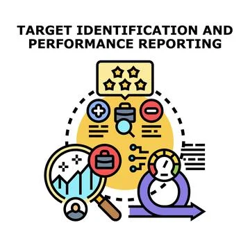 Target identification and performance reporting concept illustration Stock Illustration