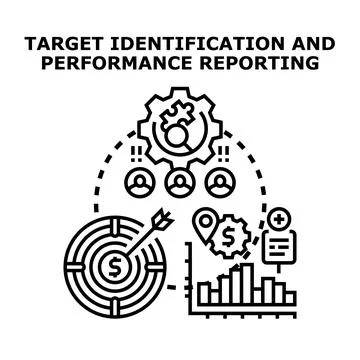 Target identification and performance reporting concept illustration Stock Illustration