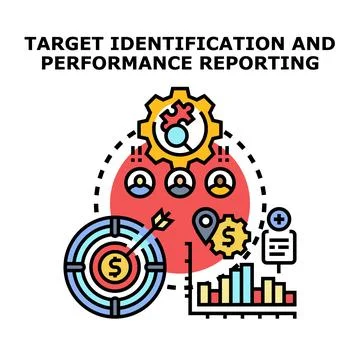 Target identification and performance reporting concept illustration Stock Illustration