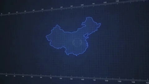 Target indicator move on the China Map Stock Footage 202823262