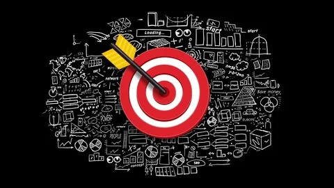 Target on infographic background Stock Footage 106725484