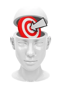Target inside a head Stock Illustration