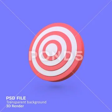 Target isolated 3d render icon illustration Modello PSD