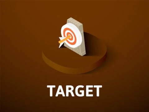 Target isometric icon, isolated on color background Stock Illustration