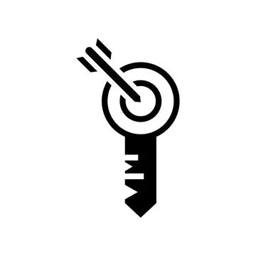 Target keyword icon. Black vector design. Stock Illustration