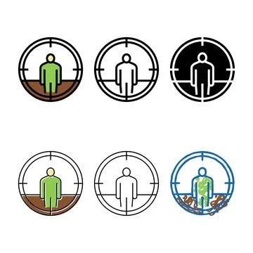 Target kill simplified color icon vector Stock Illustration