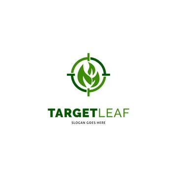 Target Leaf Icon Vector Logo Template Illustration Design Stock Illustration