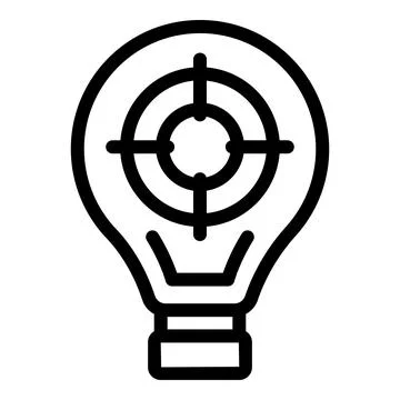 Target light bulb concept icon Stock Illustration