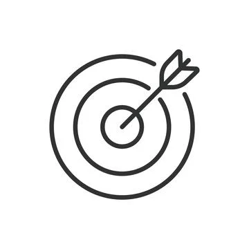 Target, in line design. Target, goal, achievement, focus, objectives, aim Stock Illustration