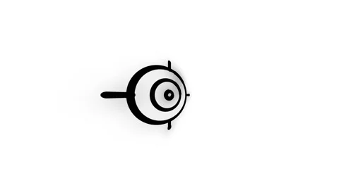 Target Line Icon Animation Loop White Background Stock Footage 340191016