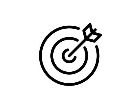 Target line icon, outline vector logo illustration, linear pictogram isolated Stock Illustration