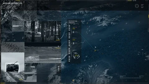 Target Location Data Coordinates Track On A Modern Digital Map Interface Stock Footage 270212554