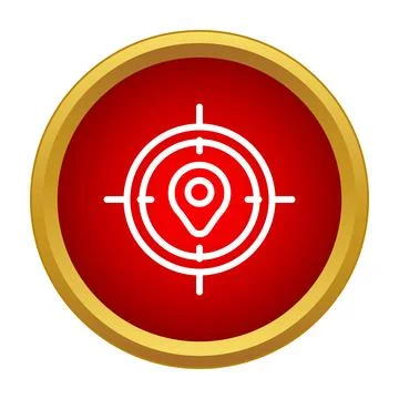 Target location pin pointer on a red background イラスト素材