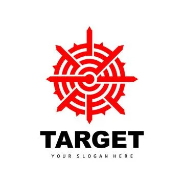 Target Logo, Arrow Shooting Design, Arrow Aim Target Icon Vector Stock Illustration