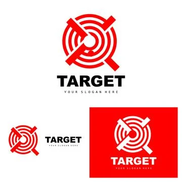 Target Logo, Arrow Shooting Design, Arrow Aim Target Icon Vector Stock Illustration