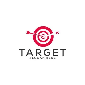 Target Logo design vector template, arrow on target logo icon Stock Illustration