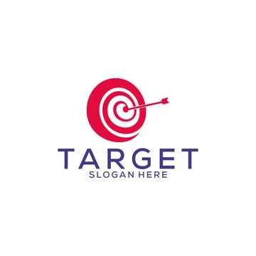 Target Logo design vector template, arrow on target logo icon Stock Illustration