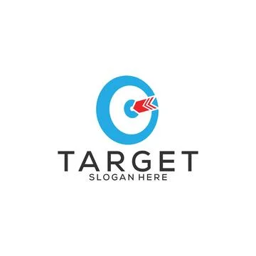 Target Logo design vector template, arrow on target logo icon Stock Illustration