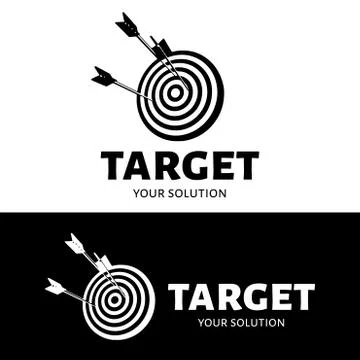 Target logo vector. Brand's logo in the form of targets and arrows. Stock Illustration