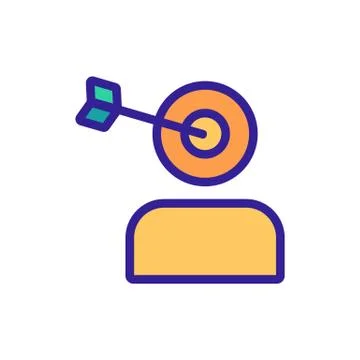 The target man is an icon vector. Isolated contour symbol illustration Stock Illustration