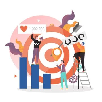Target market strategy vector concept for web banner, website page Stock Illustration