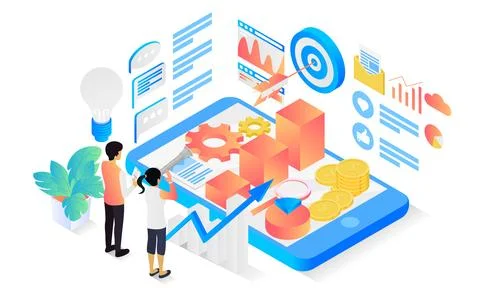 Target marketing statistical data Stock Illustration