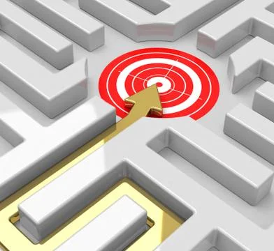Target in a maze Stock Illustration