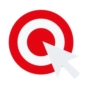 Target with mouse cursor arrow flat style icon Stock Illustration