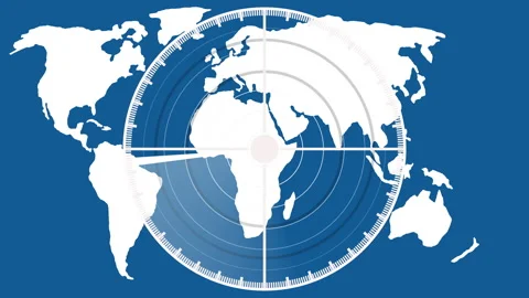 A target moving on the world map warning about the spreading of the global. Stock Footage 281299755