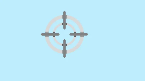 A target object or surface aimed 2d with alpha matte Stock Footage 336039218