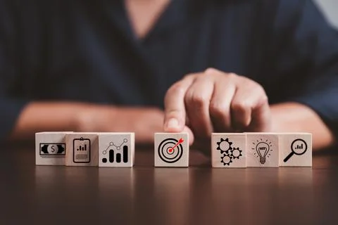 Target or goal with strategy plan, success business revenue concept. Symbols 스톡 사진