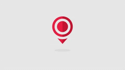Target Pin Animation with Shadow Stock Footage 301458052