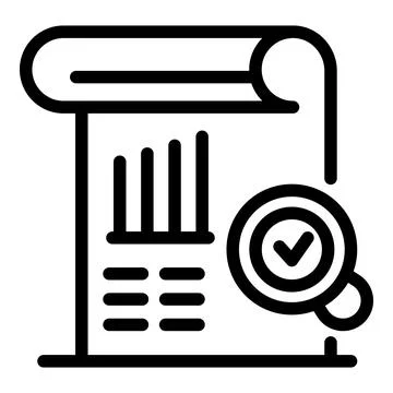 Target plan done icon, outline style Stock Illustration