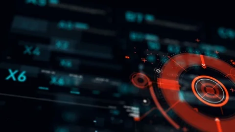 Target pointer and Futuristic user interface HUD Video stock 111918995