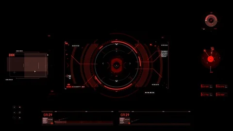 Target pointer and Futuristic user interface HUD GUI Vídeo Stock 112359571