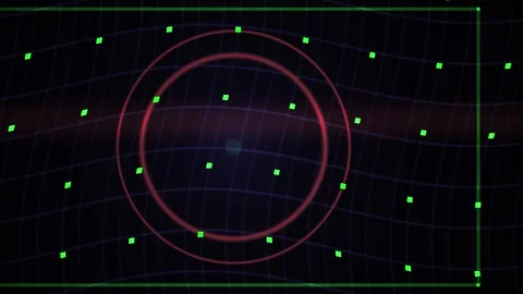 Target practice with green glowing dots on a black background. Stock Footage 335540366