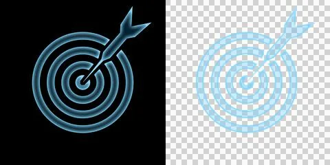 Target precision focus symbol with arrow hitting center circle for business goal 库存插图