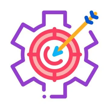 Target Processing Icon Vector Outline Illustration Stock Illustration