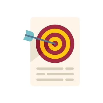 Target project icon flat vector. Business test Illustrazione stock