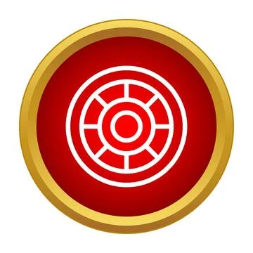 Target protection shield icon in red circle 库存插图