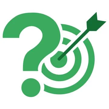 Target with question mark icon. Goal achievement vector. Stock Illustration