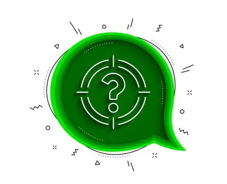 Target with Question mark line icon. Vector Stock Illustration