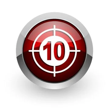 Target red circle web glossy icon. Illustrazione stock
