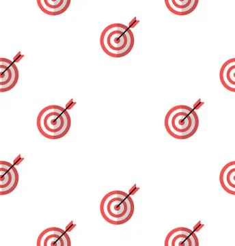 Target red icon with arrow  seamless pattern Stock Illustration