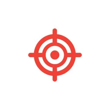 Target Red Icon On White Background. Red Flat Style Vector Illustration. Illustrazione stock