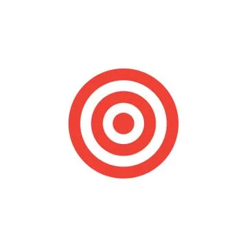 Target Red Icon On White Background. Red Flat Style Vector Illustration. Stock Illustration